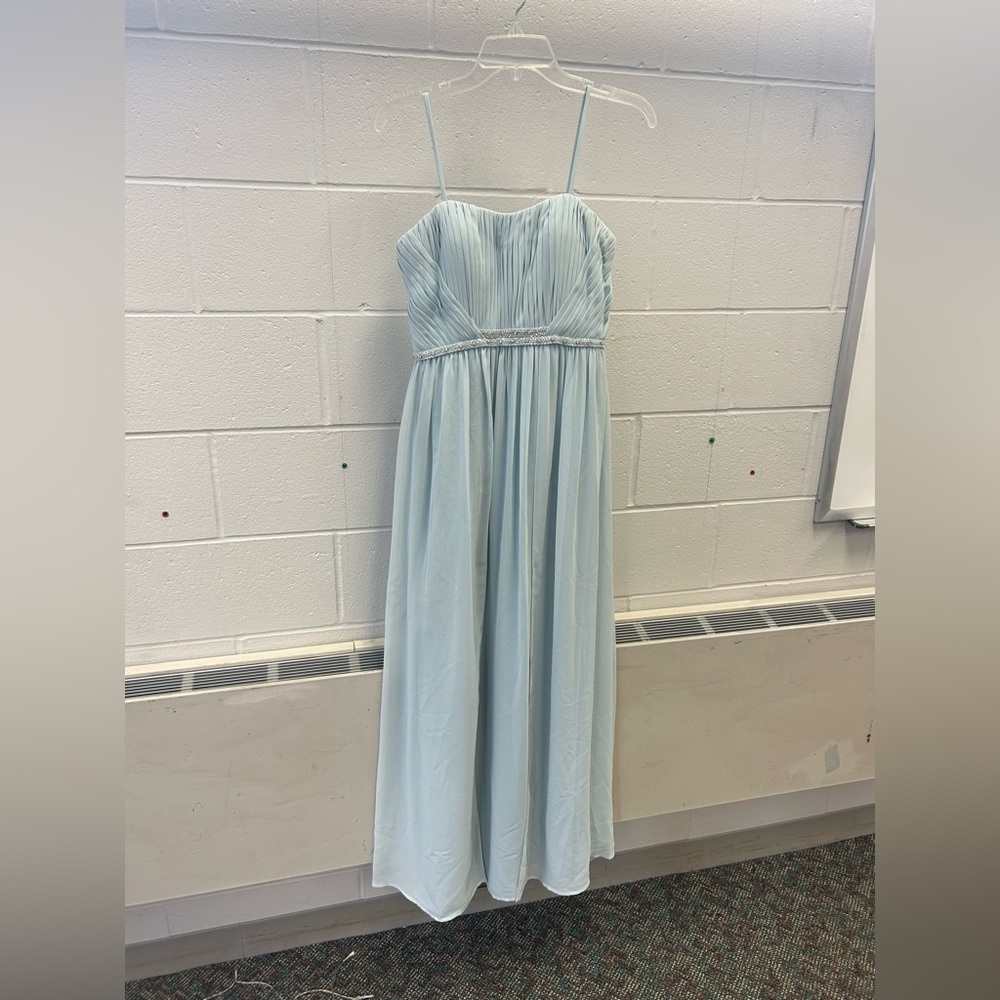 Bari Jay prom dress, light blue, jewel details, size 8